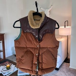 Women's Brown Shearling-Lined Vest